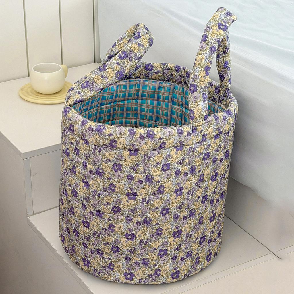 Cotton Laundry Hampers Large Capacity Women Flower Pattern Cosmetic Storage Underwear Storage Basket for Any Room Organization
