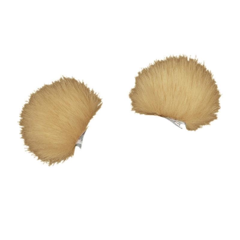 Simulation Bear Ear Hair Clip for Cosplay Party Furry Faux Furs Ear Hair Clip Halloween Party RolePlay Maid Barrettes