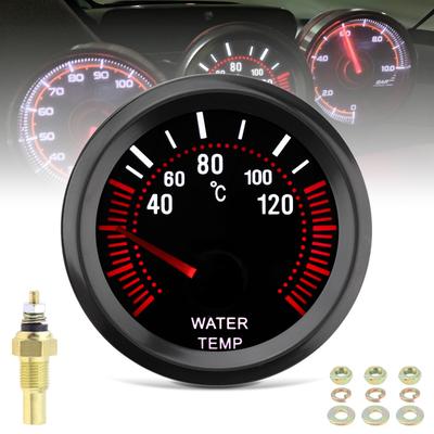 Medidor Universal de Temperatura del Agua para Coche de 52 mm 12V 40 - 120 Grados Celsius Medidor de Temperatura del Agua para Coche / Barco / Camión / ATV con Sensor de Temperatura