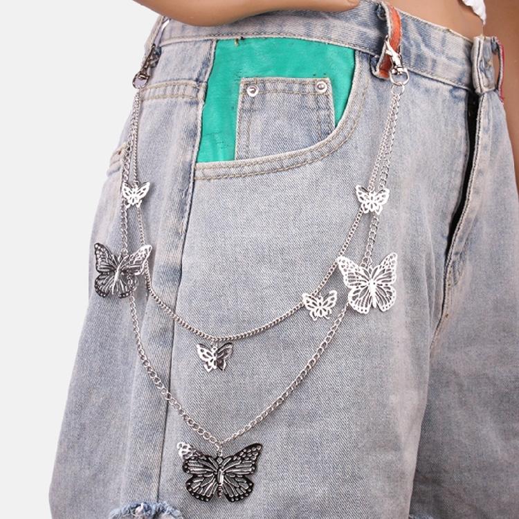 Long Metal Waist Chain Gothicism Waist Belt Punk Hook Trousers Pant Waist Link for Fashion Enthusiasts