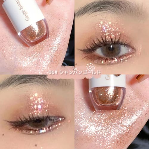Star Liquid Glitter Eyeshadow, Shimmer Gold, Single Color, Eyeshadow Stick, Tear Bag. 6 colors star sand liquid eyeshadow long lasting waterproof high