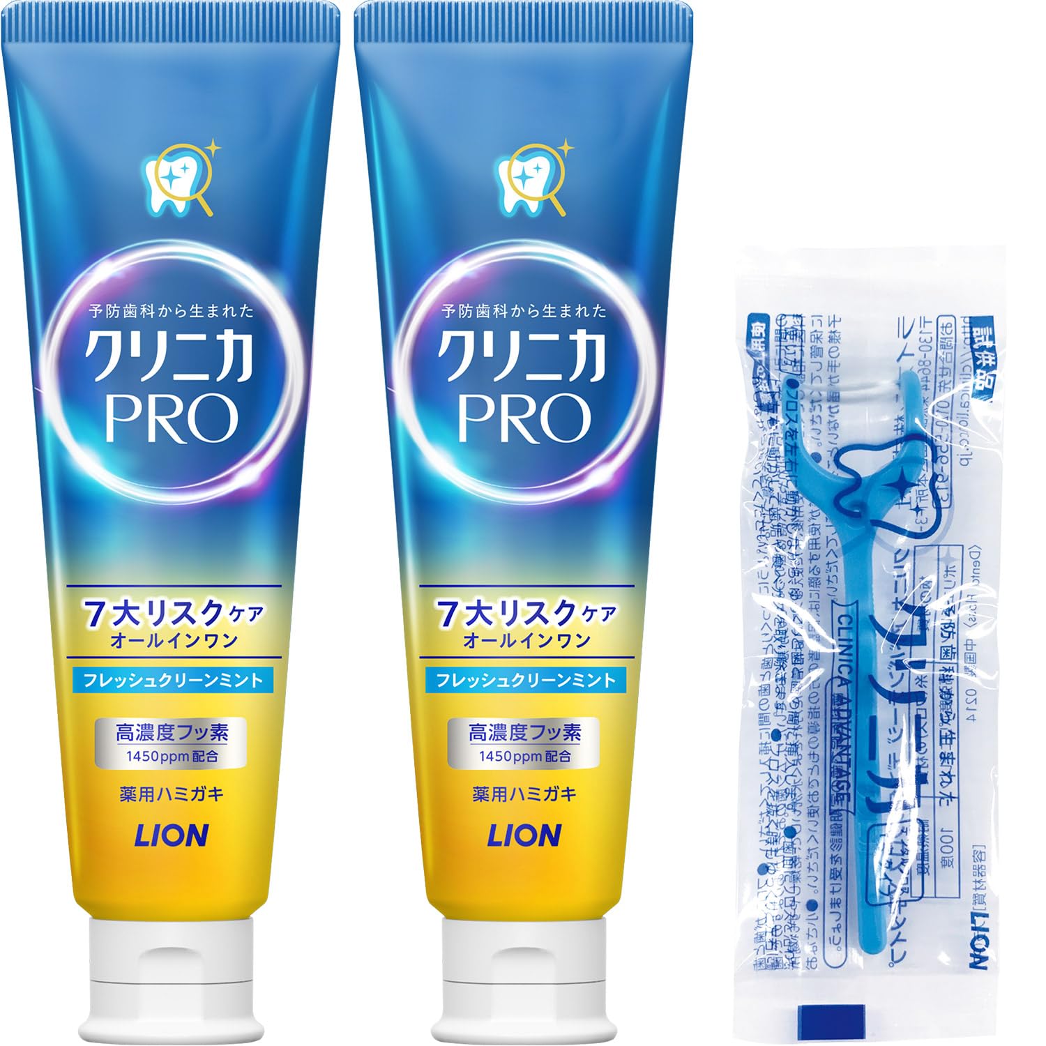 

Clinica PRO All-in-One Toothpaste Fresh Clean Mint 95g x 2 + Floss Included [Quasi-drug] Toothpaste Periodontal disease High concentration fluoride