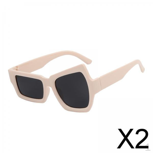 

2x Funny Sunglasses Fashion Shades Sun Glasses Lightweight Irregular Eyeglasses for