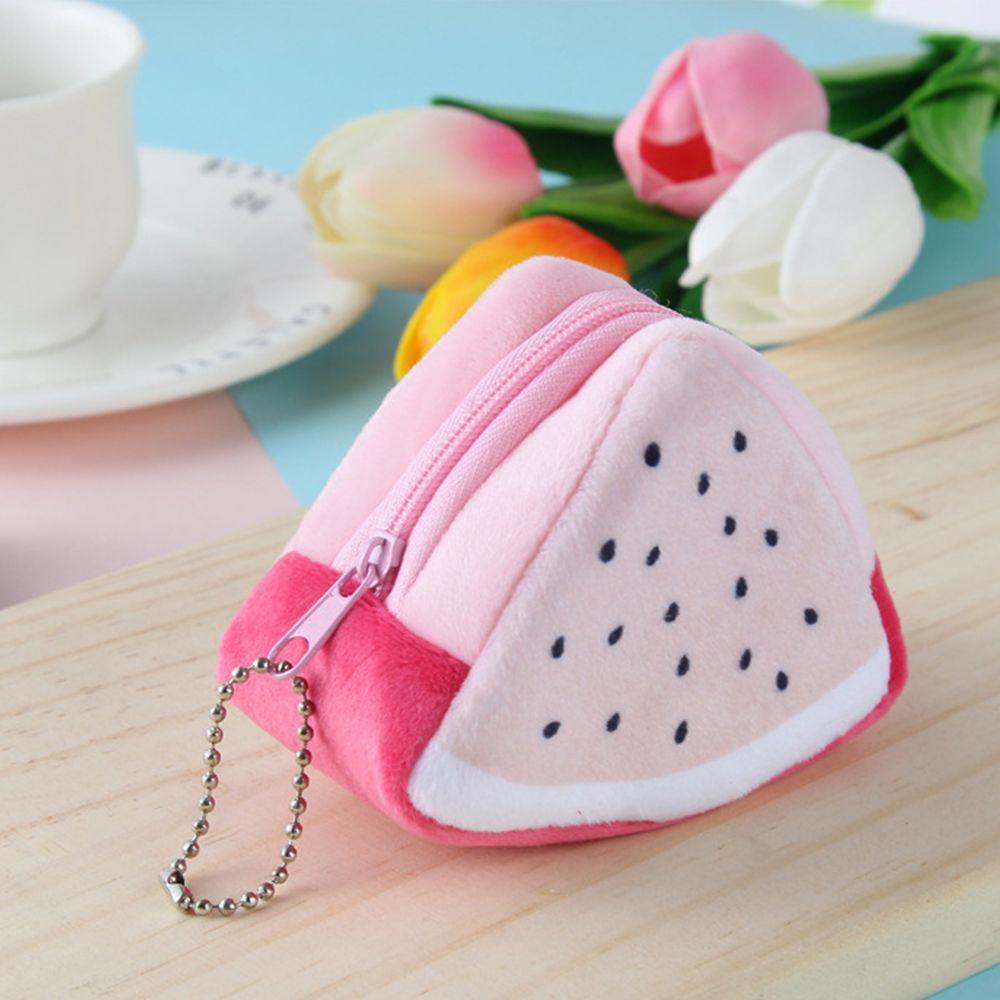 Fashion Key Bag Fruit Wallet Zipper Wallet Coin Purse Mini Coin Pouch розовый