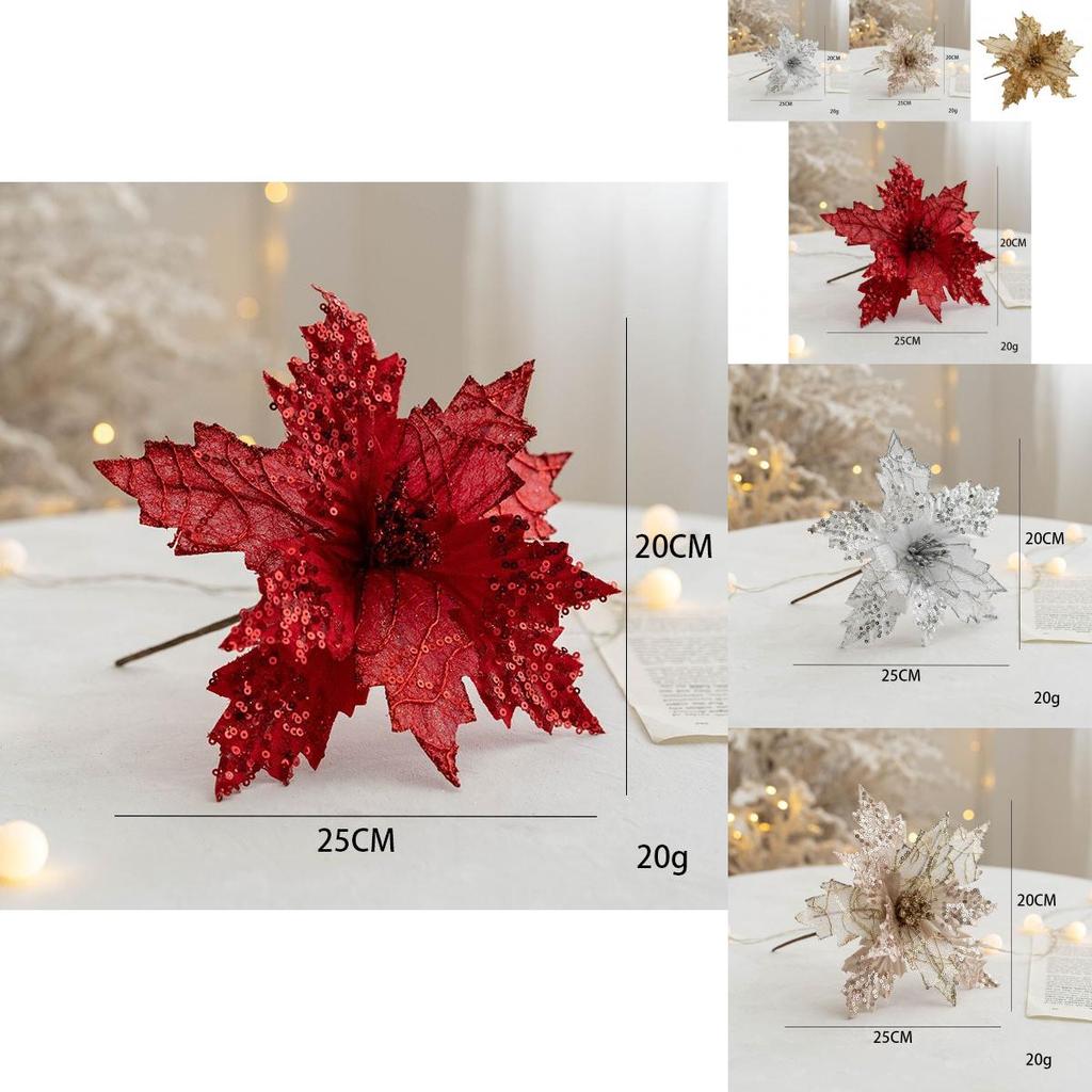 Beautifully Crafted Faux Flower Christmas Decoration In Luxurious Stylish Designs For Holidays