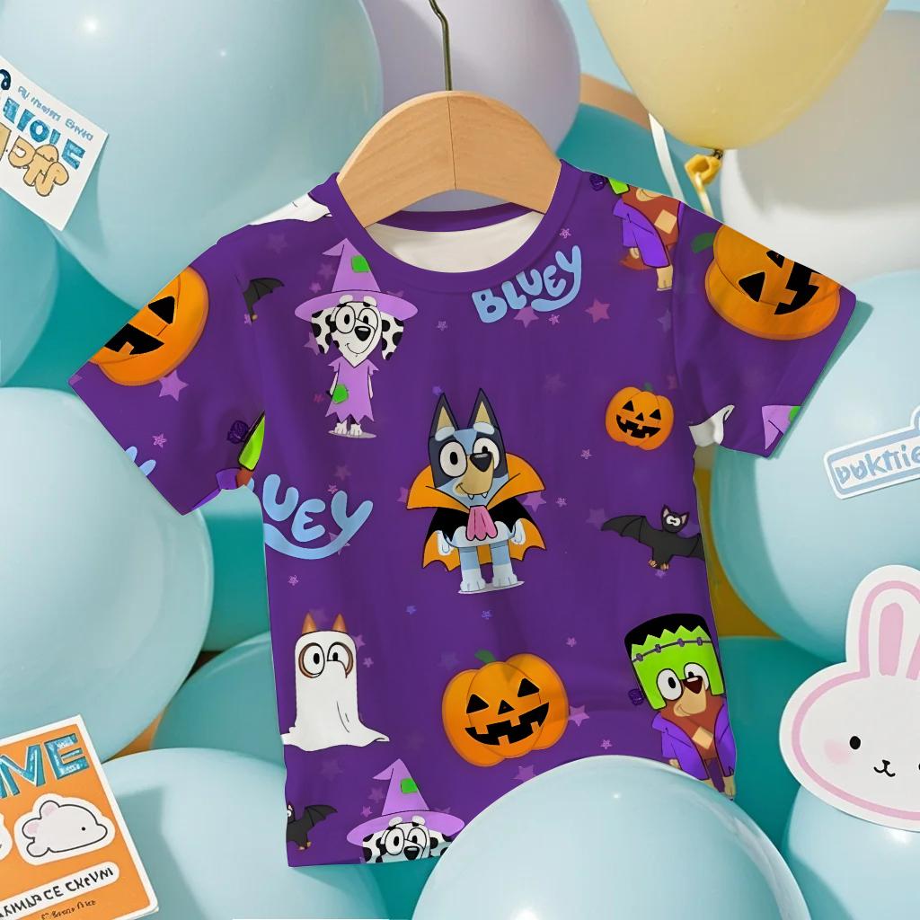 

2026 Синій Принт Дитяча 3D Футболка Літня Прохолодна Повітропроникна З Коротким Рукавом Мультяшний Аніме Дизайн Футболка для Хлопчиків та Дівчаток Повсякденна 100