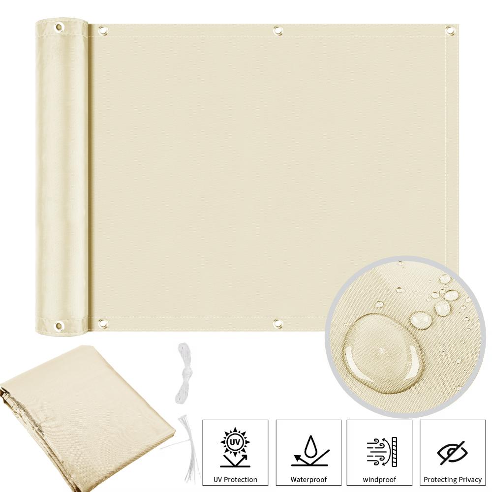 Balcony Privacy Screen Fence Waterproof Windscreen with Grommets for Porch Deck Outdoor Patio Backyard Patio Pergola Shade Cover