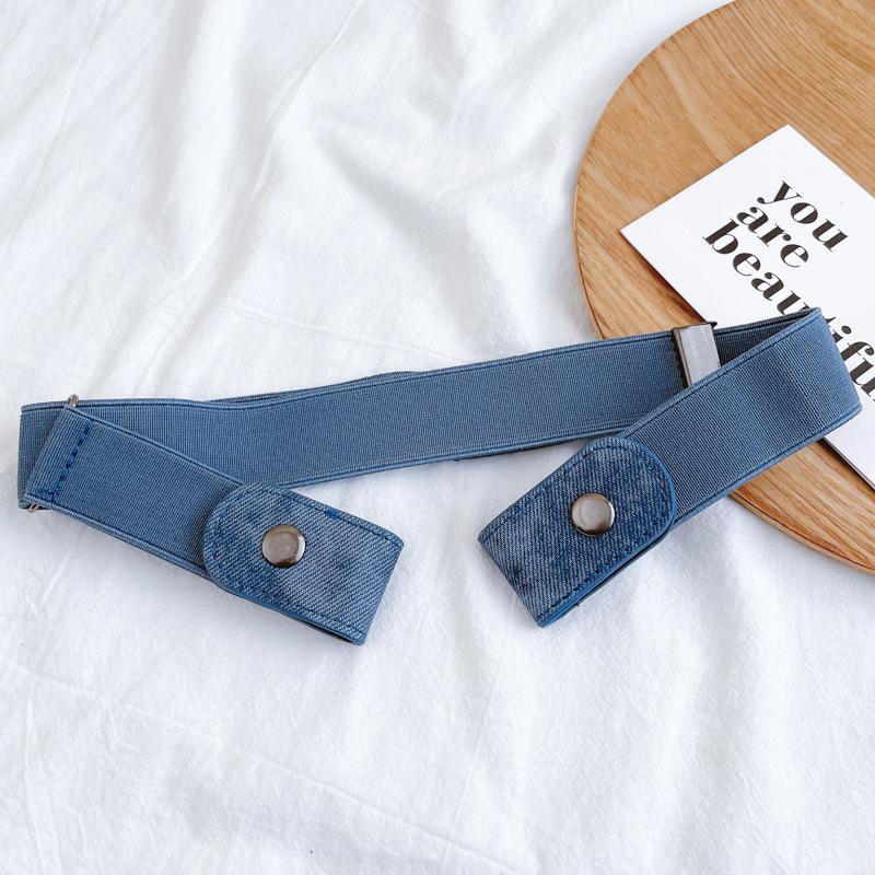 

Женские джинсы эластичная талия талия скрытый пояс светло-синий