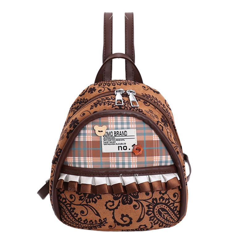 Fashion Leopard Print Backpack For Women With Nylon Material And Pouch Pocket For Daily Use