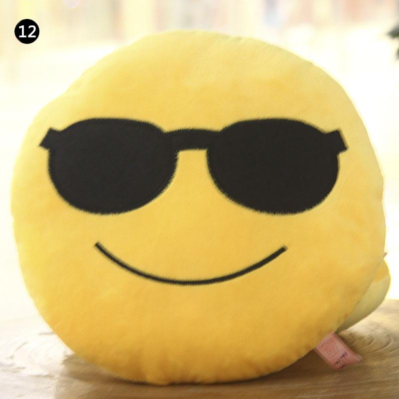 

15СМ/30СМ Мягкая Эмодзи Желтая Круглая Подушка Эмотикон Мягкая Плюшевая Игрушка Подушка 21#-30CM