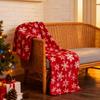 Cobertor de Flanela de Natal Cobertor de Lançar Floco de Neve Cobertor Quente de Pelúcia Lançamento de Cabana para Sofá Cama Escritório Decoração de Feriado