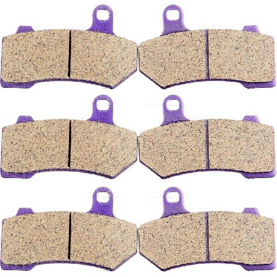 ECCPP Brake Pads For FLHTCU Ultra Classic Electra Glide 2008-, FLHR Road King FLHX Street Glide 2008-, Front And Rear Braking Pads Kits Set Carbon Fiber Material