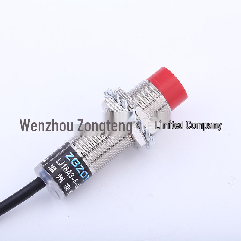Waterproof PM18-08N Inductive Sensor: Cylindrical Metal, DC Three-wire, Normally Open Proximity Switch