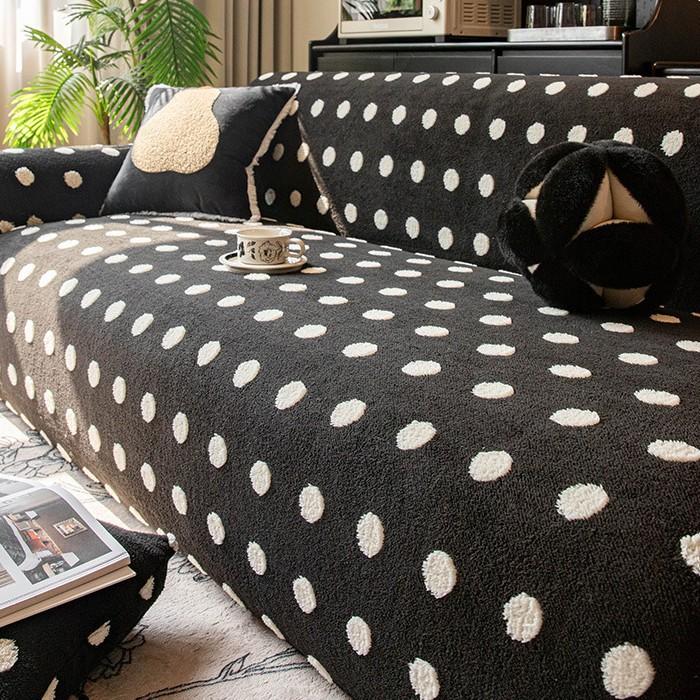 Autumn and Winter Plush Sofa Cover New All Inclusive Universal Cover Straight Row Thickened Universal Elastic Sofa Protective Cover 90-140cm
