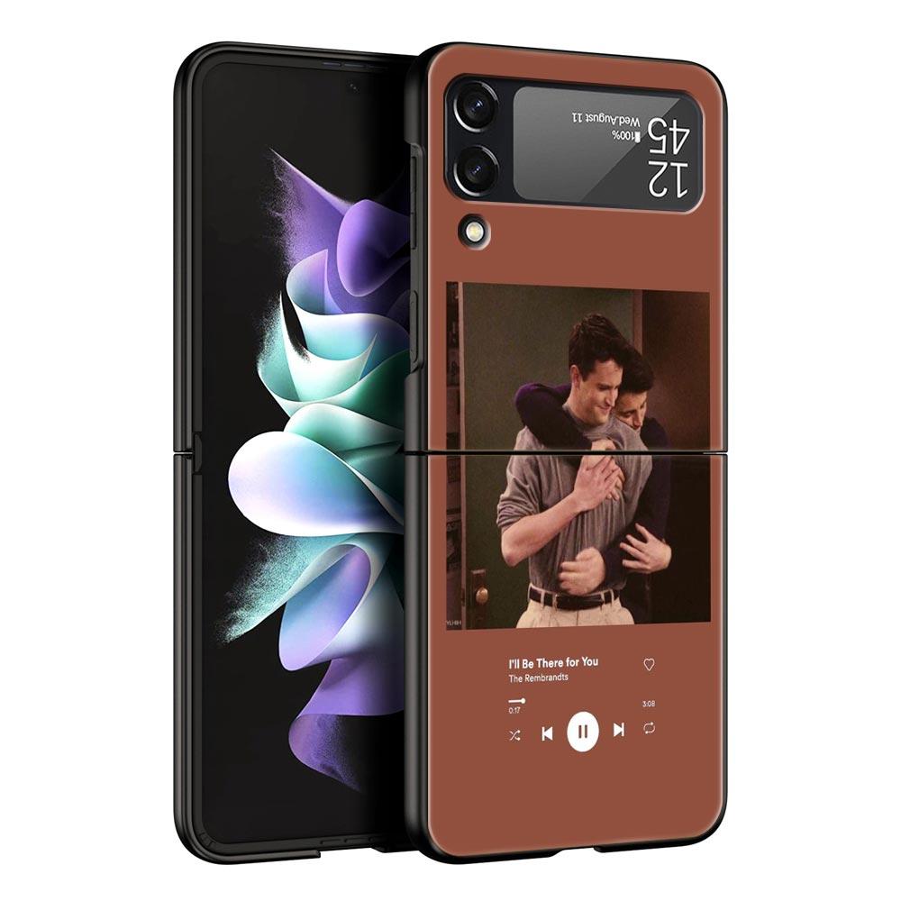 Friends Hard PC Phone Case For Samsung Galaxy Z Flip 7 6 5 4 Black Cover For Galaxy Z Flip 3 Foldable Fundas Shell Capas Coque