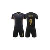 Customized Black Football Jerseys with Gold Color For Men Children Wear, Polyester Breathable Boys Girls Soccer Shirt