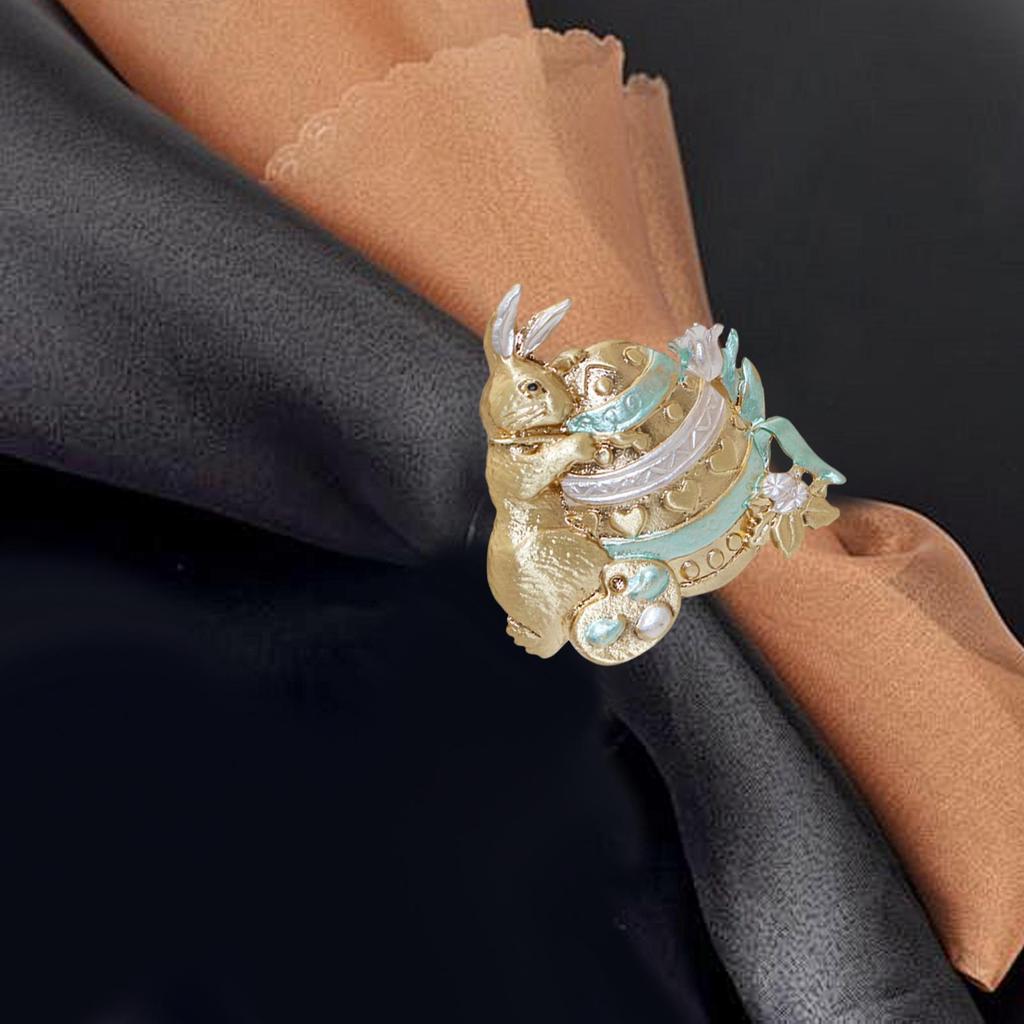 Easter Bunny Rabbit Napkin Rings Dining Table Metal Modern Serviette Buckle for Birthday Easter Thanksgiving Party Decor