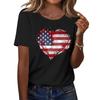 Women's Fashion Casual Printed Short Sleeve Round Neck Pullover Tops