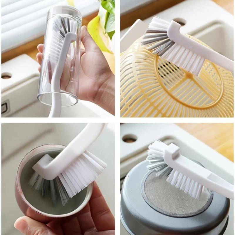 1/5pcs Cleaning Brush Set for Kitchen Appliances - Medium Firmness, Plastic Material, Long Handle, Bathroom Tiles, and Corners