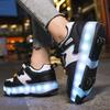 Kid's Luminous  Sneakers Sneakers Led Light Shoes Children's Kids Boys Girls USB Charging Glowing Wheels Parkour Roller Skate Shoes