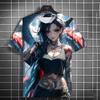 New Men's Samurai Katana Tattoo Girl T-Shirt Street 3D Print Tee Summer Women Short Sleeve Top