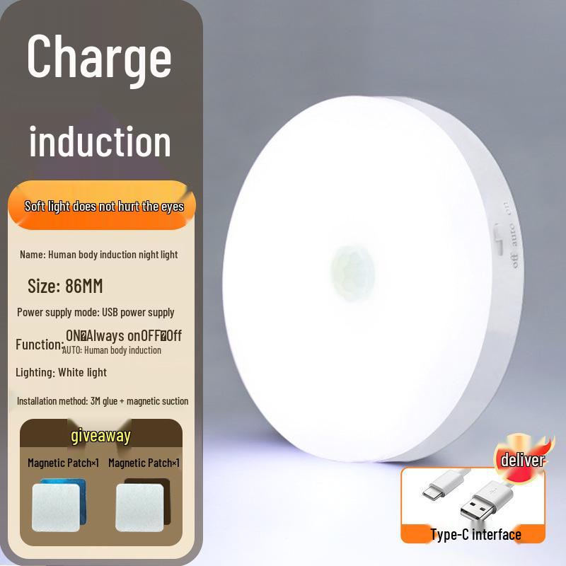 Taoist Smart Induction Night Light 2025: Voice-Controlled, Automatic Brightness Adjustment.