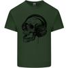 Skull Headphones Gothic Rock Music DJ Unisexs Light Cotton TShirt