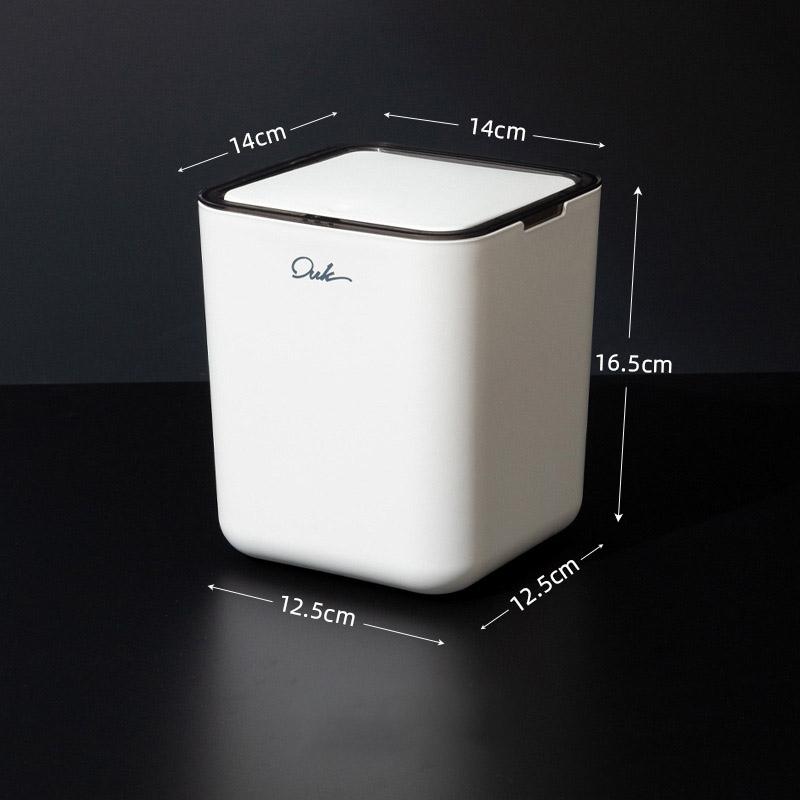 

Mini Desktop Waste Bin Plastic Pressing Trash Can Garbage Bin Household Trash Bin with Lid Dustbin Small Storage Bucket білий