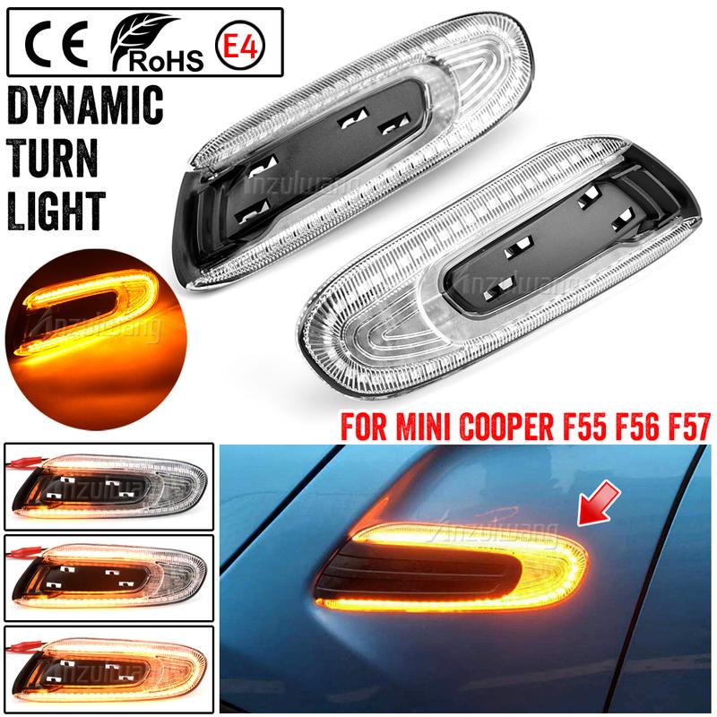 2 Stück Für Mini Cooper One F55 F56 F57 Dynamische Sequenzielle LED Kotflügel Seitenmarkierungsleuchte Blinker Blinkleuchte