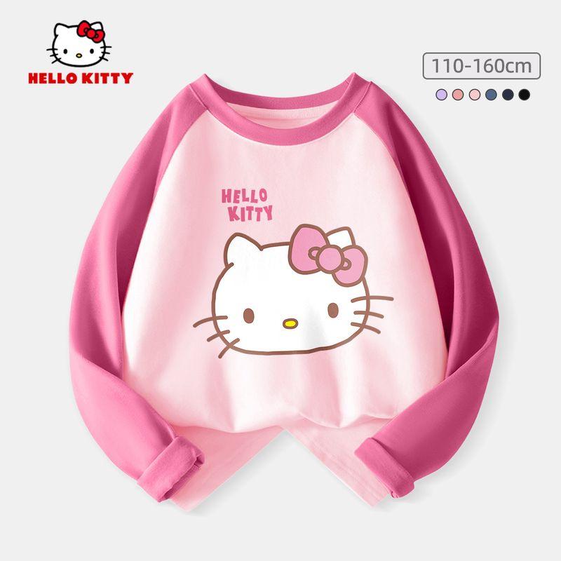 Melody Girls  Long-Sleeved T-Shirt 2026 New Kidsren s Spring Tops Casual Pure Cotton Spring Clothes Girls  Bottoming Shirt Tikai Faceberry Powder 120