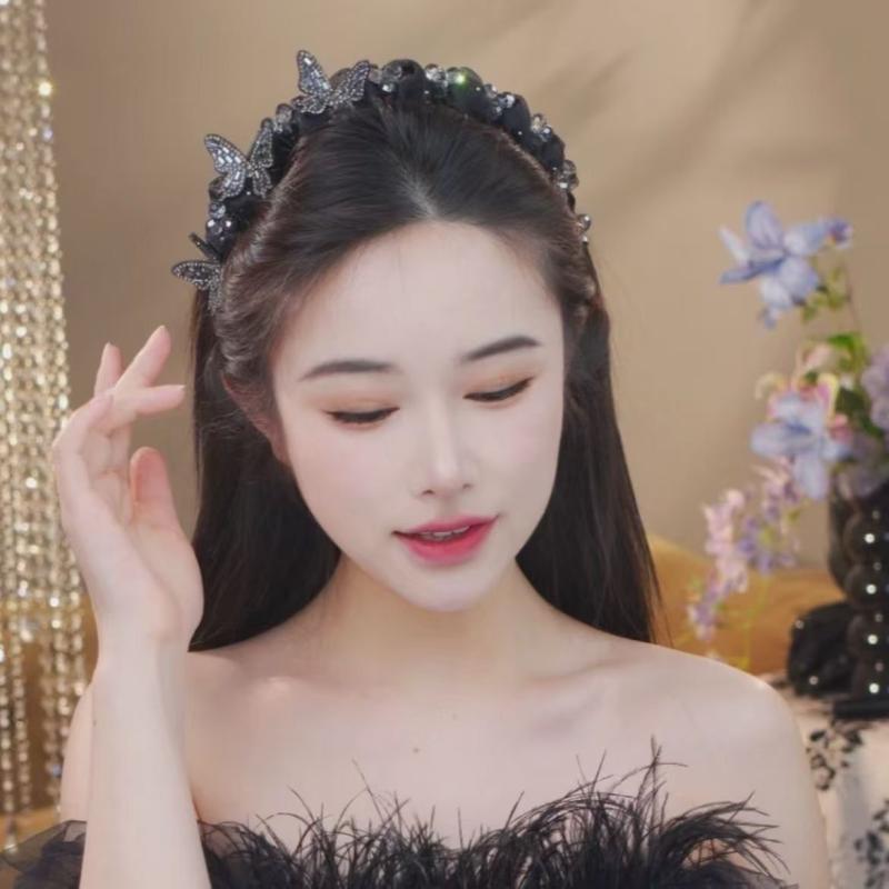 Temperamento Elegante Aro de Cabelo de Borboleta Coreano Doce Antiderrapante Acessórios de Cabelo para Festa Casamento