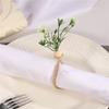 6Pcs Simple Napkin Holder Artificial Green Leaf Napkin Rings for Parties Dinner Wedding Banquets Table Decoration