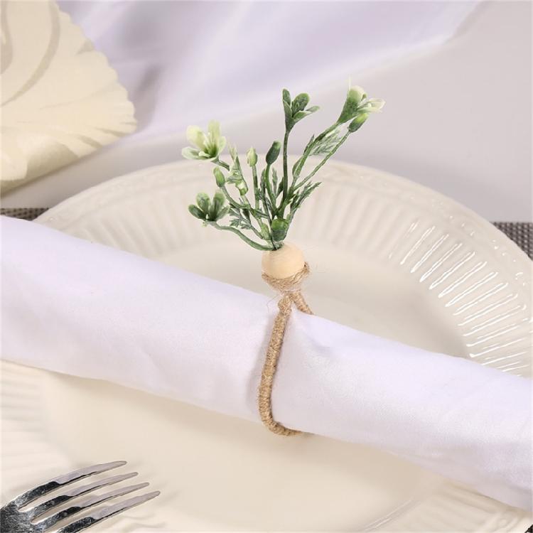 6Pcs Simple Napkin Holder Artificial Green Leaf Napkin Rings for Parties Dinner Wedding Banquets Table Decoration
