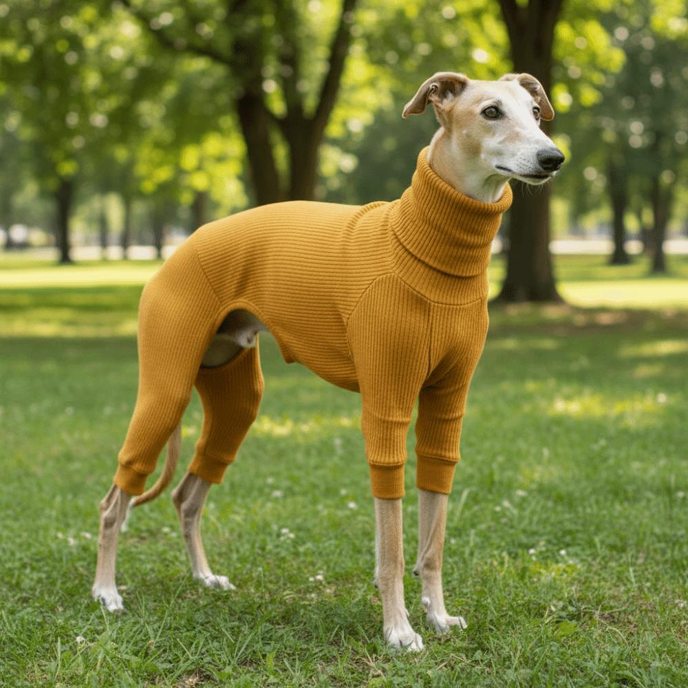 Casual Style Warm Dog Jumpsuit Soft Cold-Proof Dog Four Legged Clothes Elastic Comfortable Pet Turtleneck Clothes Indoor Wear