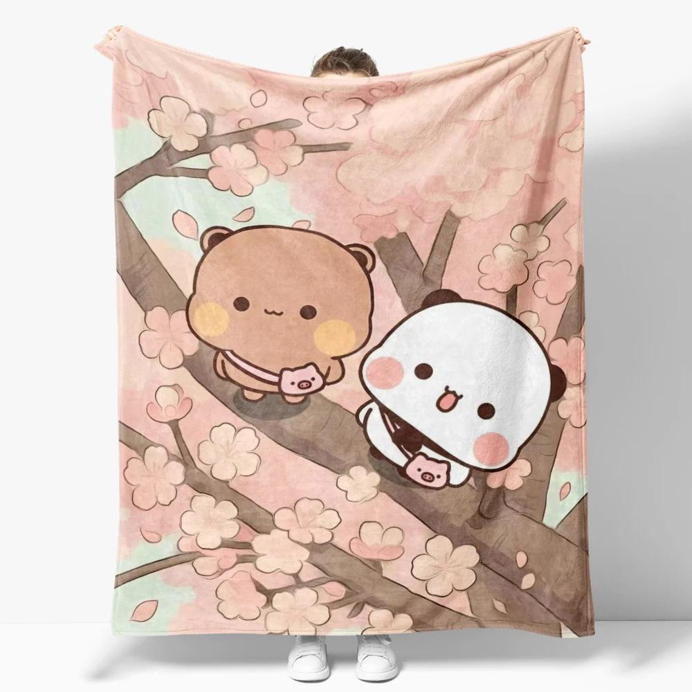 Cartoon Print Bubu Dudu Flannel Throw Blanket Series Kids Blankets Sofa Decoration Bear and Pa blankets Cozy Soft