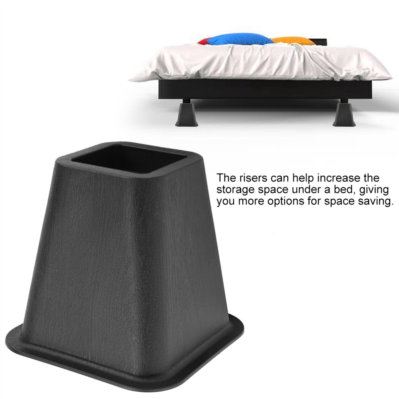 Lot de 4 rehausseurs de meubles, Rehausseurs de lit robustes pour table, canapé, chaise, canapé, bureau, Rehausseurs de bureau, Rehausseurs de cadre de lit, Rehausseurs de pieds de table empilables (Noir)