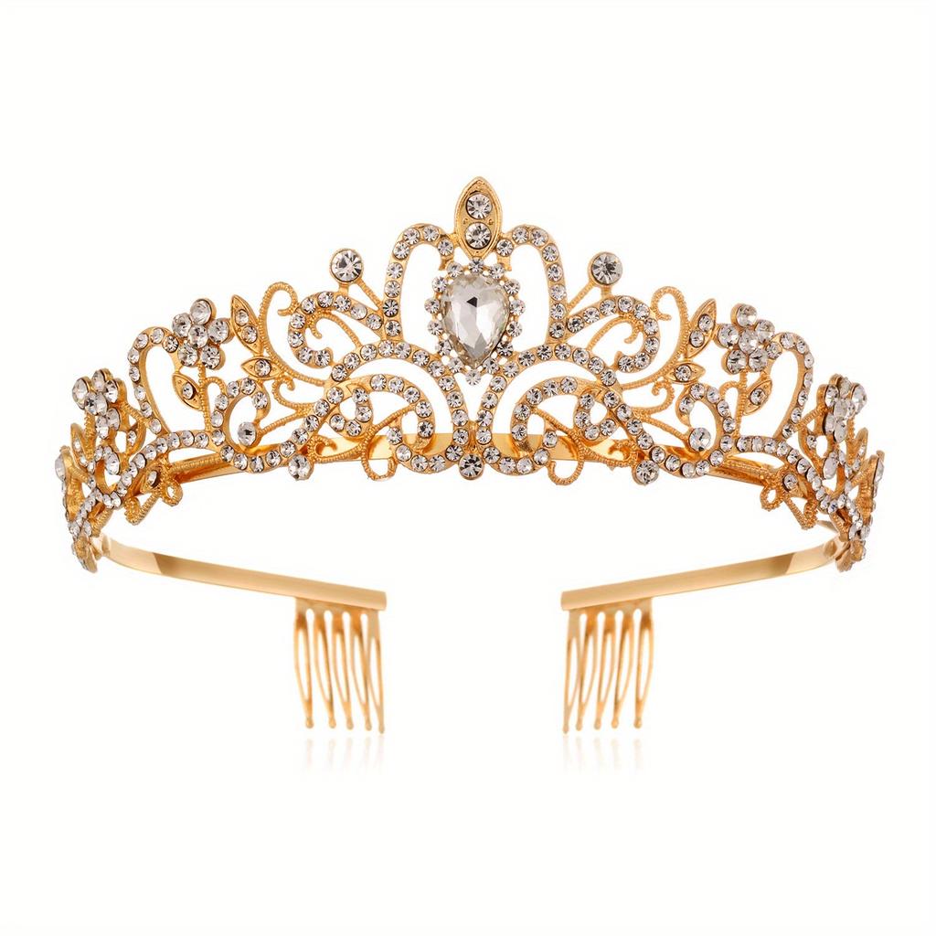 Crystal Crown Tiara With Comb Rhinestone Prom Diadem Headband For Women Bridal Wedding Hair Accessories Jewelry Tiara And Crowns