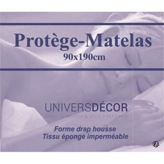 Set of 2 Waterproof, Absorbent and Anti-mite Mattress Protectors 90 X 190 Cm