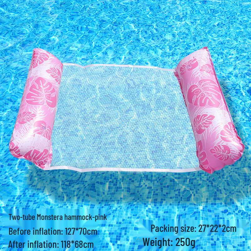 Tumbona Flotante Inflable Plegable Transfronteriza con Respaldo y Malla