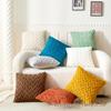 Plush 3D Leaf Embroidered Lumbar Throw Pillow for Sofa or Bed