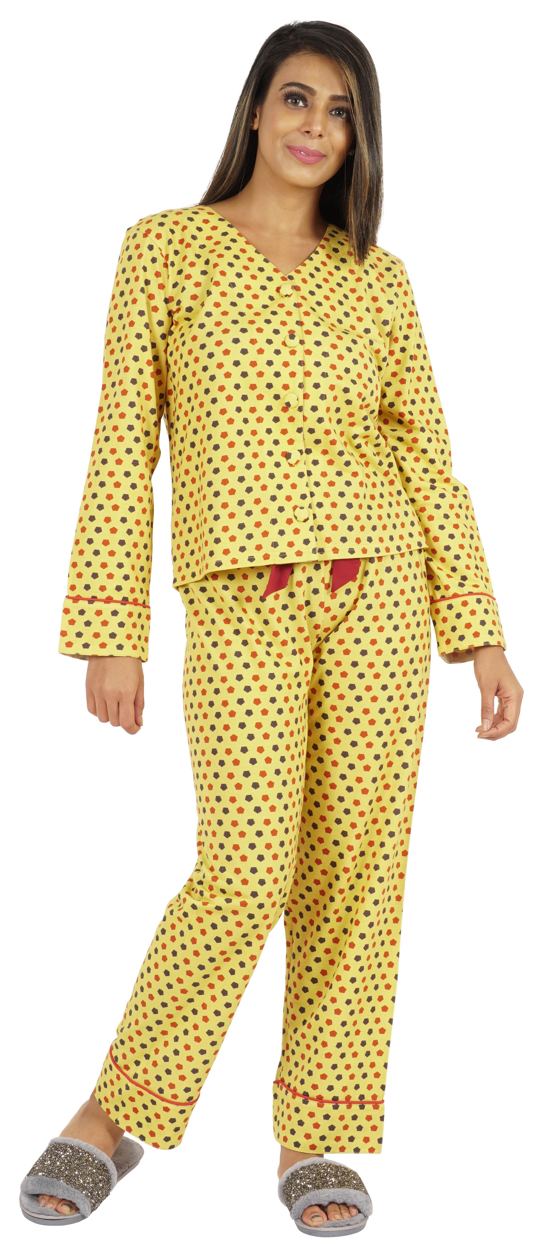 

Bimba Жіночий нічний одяг із принтом із 2 предметів, верхній і піжамний набір для жінок XXL жовтий