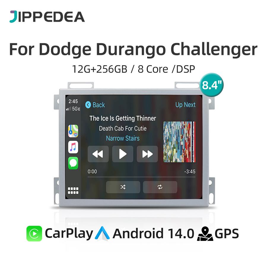 8.4" Android 14.0 CarPlay GPS Navigation 4G WiFi RDS Car Radio For Dodge Durango Challenger Charger RAM 1500 Jeep Grand Cherokee