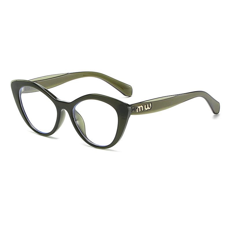 14532 Trendy Cat Eye Classic Glasses Frame 2024 New Fashion Anti-Blue Flat Glasses Unisex