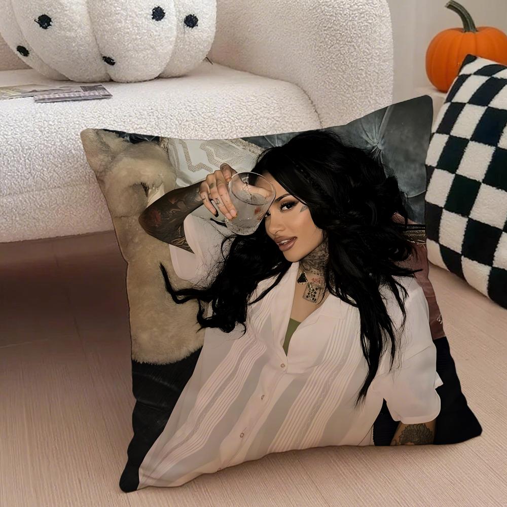 American Singer K-Kehlani Ashley Parrish Cushion Cover Throw Pillow Cover Hidden Button Durable Polyester Chair Cushion