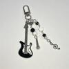 Cute Guitar Microphone Bead Mobile Phone Chain Charm Sweet Keychain Backpack Musical Note Pendant Bag Hanging Ornament Girl Gift