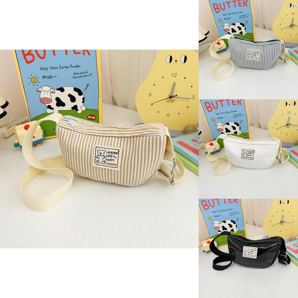 Trendy Kids Crossbody Bag 2024 Spring Summer Cartoon Bear Design Nylon Material