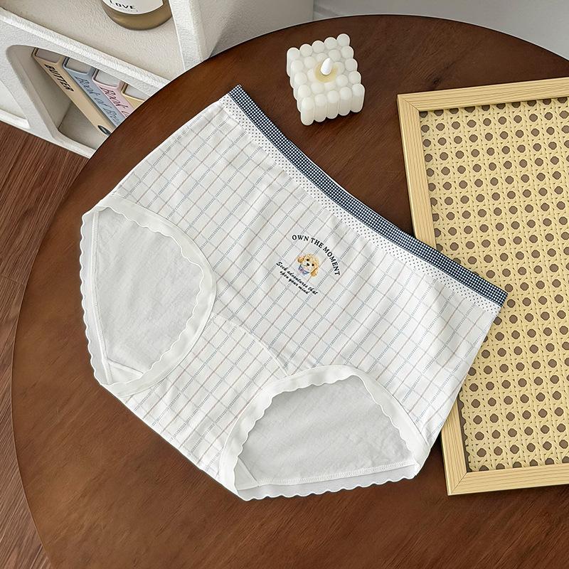 Women s Summer Cute Puppy Print Contrast Color Design 10A Antibacterial Crotch Triangle Briefs M