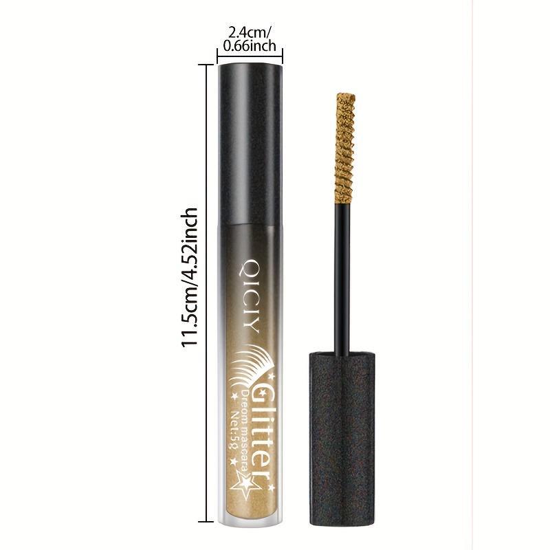 1pc Diamond Shine Waterproof Volume Curl Mascara Glitter Snow Effect,Smudge-proof Eye Makeup for All Skin Types Women Cosmetics