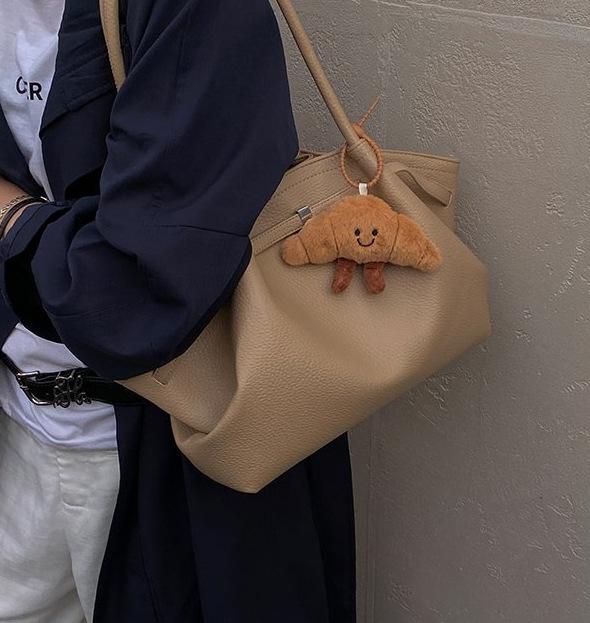 Vintage PU Leather Women's Tote Shoulder Bags Belt Design Ladies Daily Handbags Luxury Large Capacity Female Underarm Bag