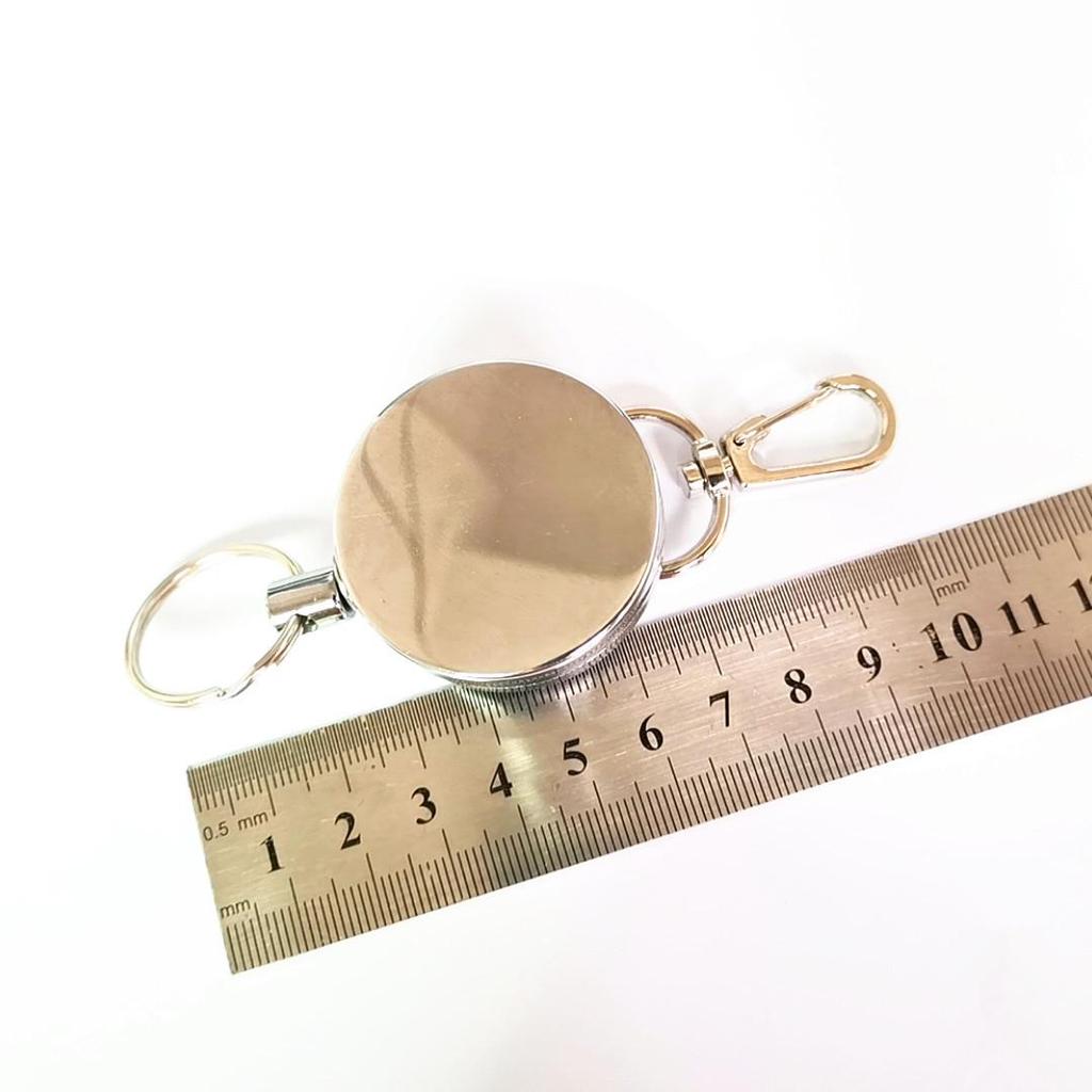 4cm All-Metal Steel Wire Anti-Theft Retractable Nylon Keyring
